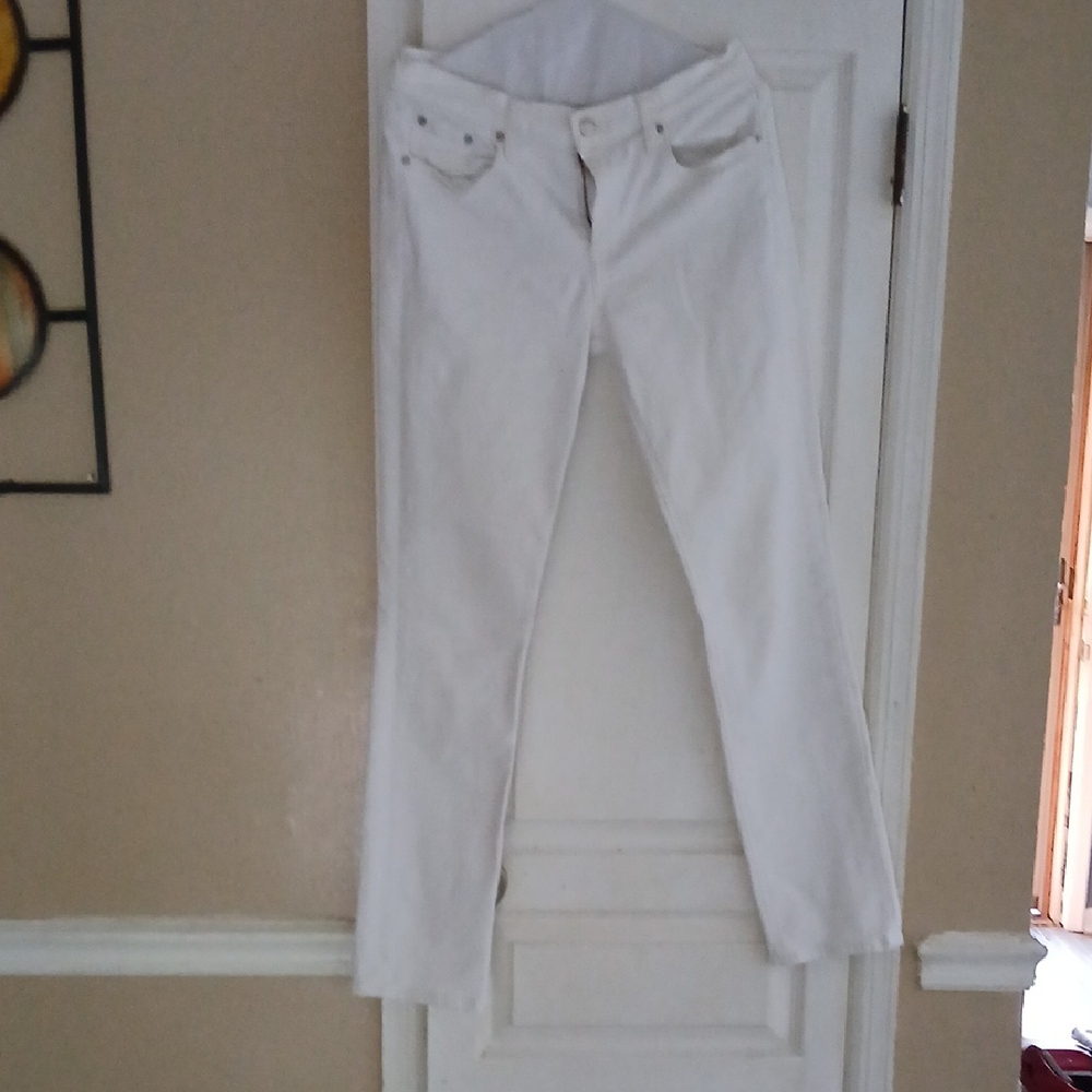 J. Crew White Straight Leg Jeans